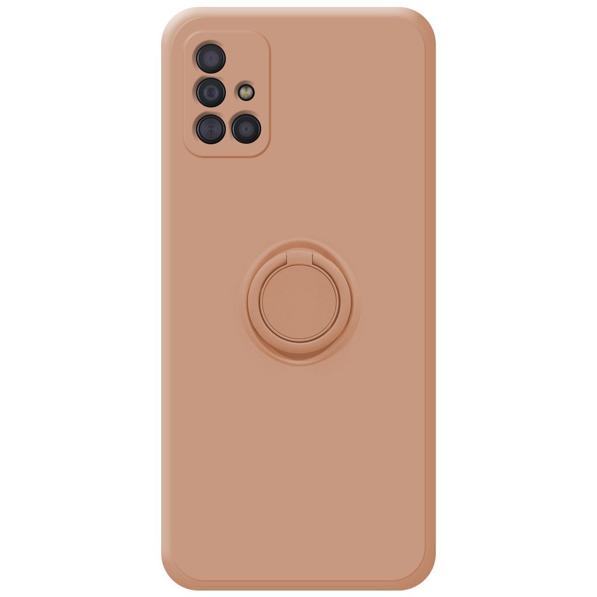 Funda Silicona Líquida Ultra Suave con Anillo para Samsung Galaxy A51 color Rosa