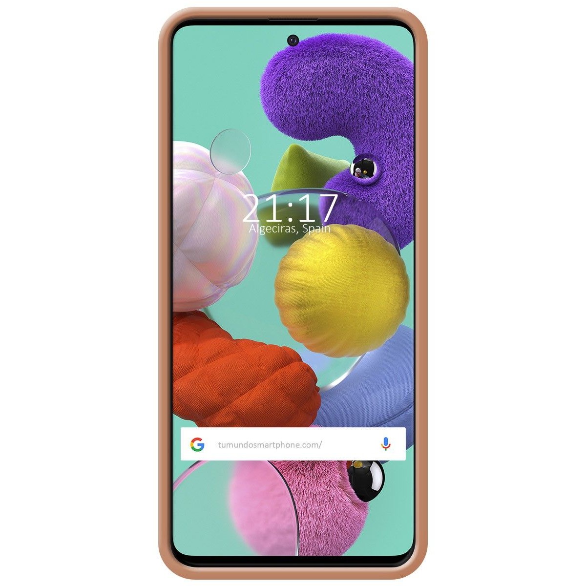 Funda Silicona Líquida Ultra Suave con Anillo para Samsung Galaxy A51 color Rosa