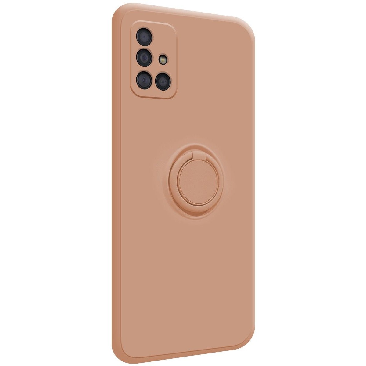 Funda Silicona Líquida Ultra Suave con Anillo para Samsung Galaxy A51 color Rosa