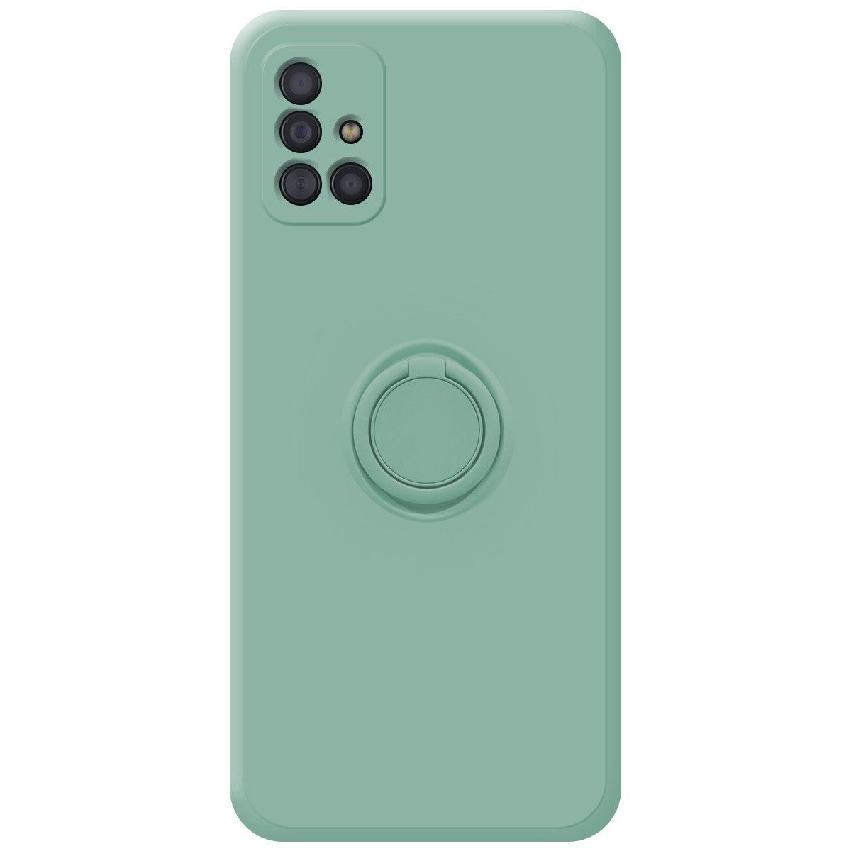 Funda Silicona Líquida Ultra Suave con Anillo para Samsung Galaxy A51 color Verde