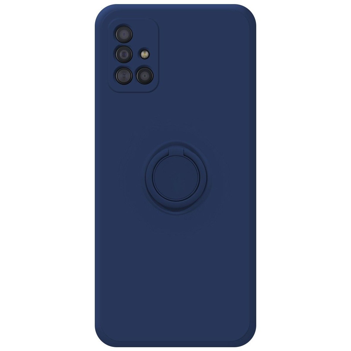 Funda Silicona Líquida Ultra Suave con Anillo para Samsung Galaxy A51 color Azul