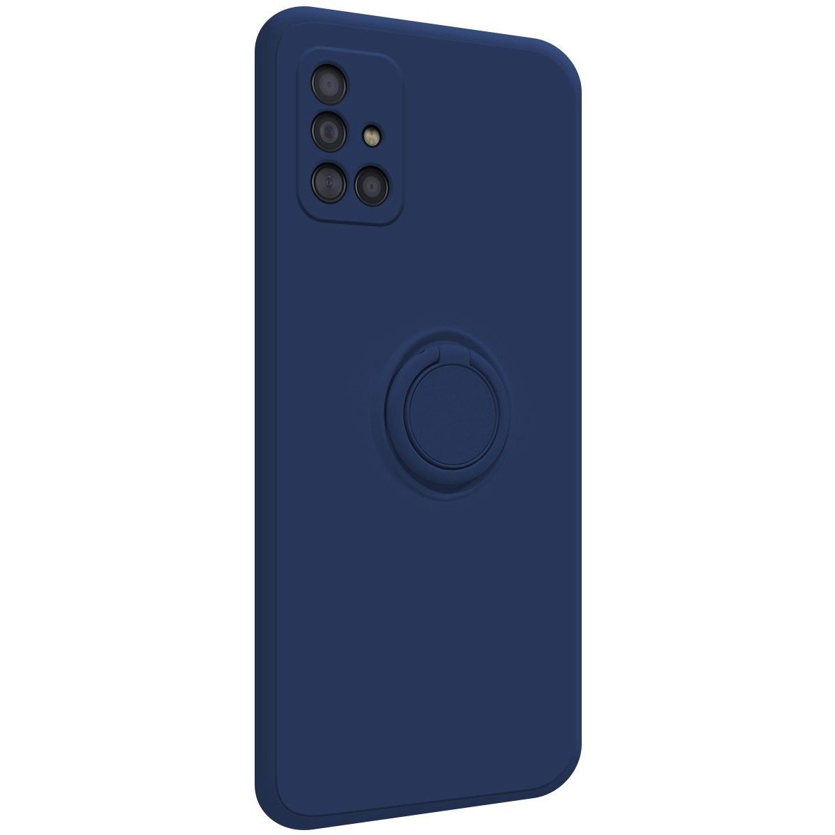 Funda Silicona Líquida Ultra Suave con Anillo para Samsung Galaxy A51 color Azul