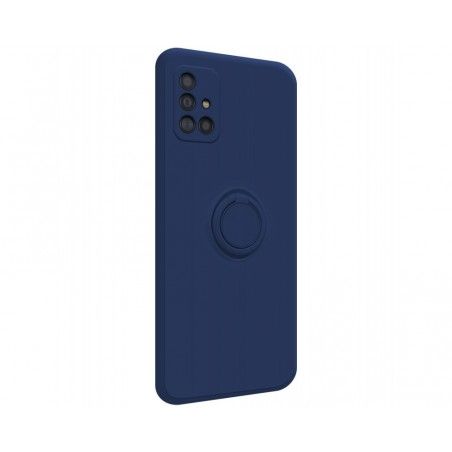 Funda Silicona Líquida Ultra Suave con Anillo para Samsung Galaxy A51 color Azul