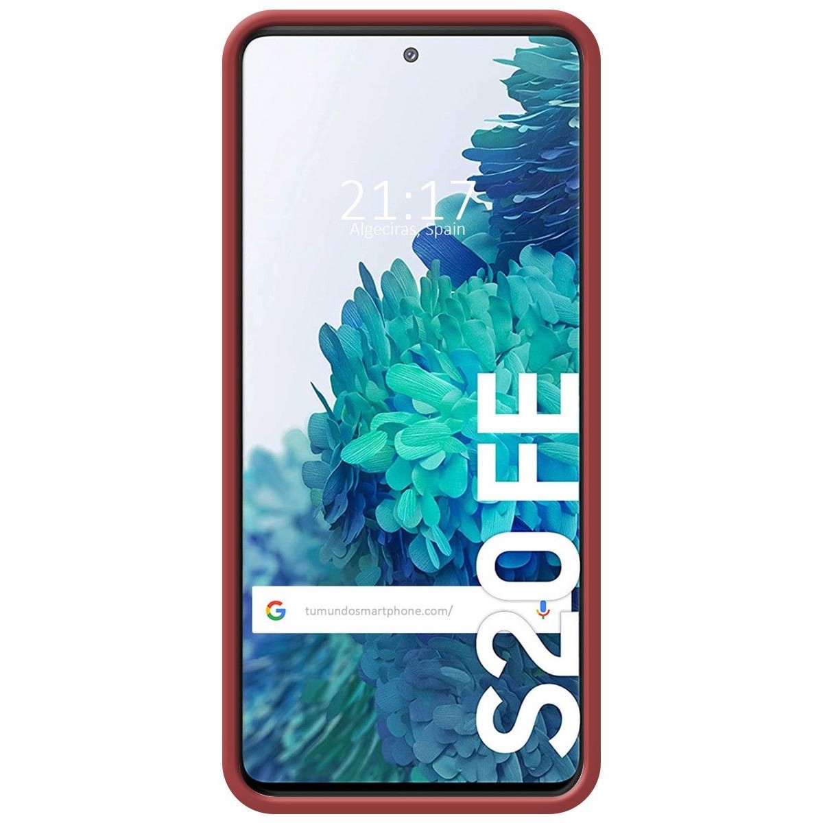 Funda Silicona Líquida Ultra Suave con Anillo para Samsung Galaxy S20 FE color Rojo Coral