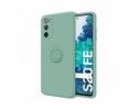 Funda Silicona Líquida Ultra Suave con Anillo para Samsung Galaxy S20 FE color Verde
