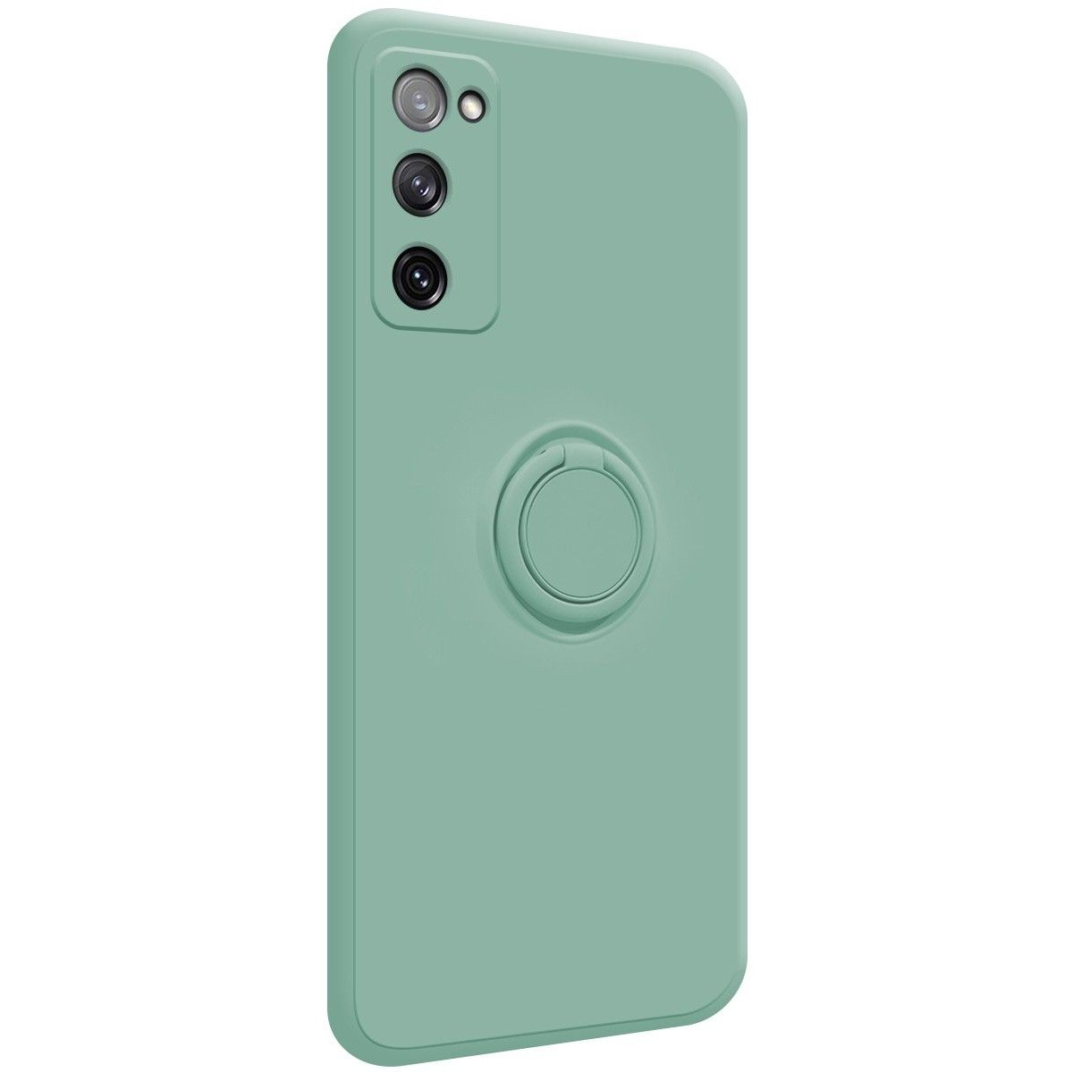 Funda Silicona Líquida Ultra Suave con Anillo para Samsung Galaxy S20 FE color Verde