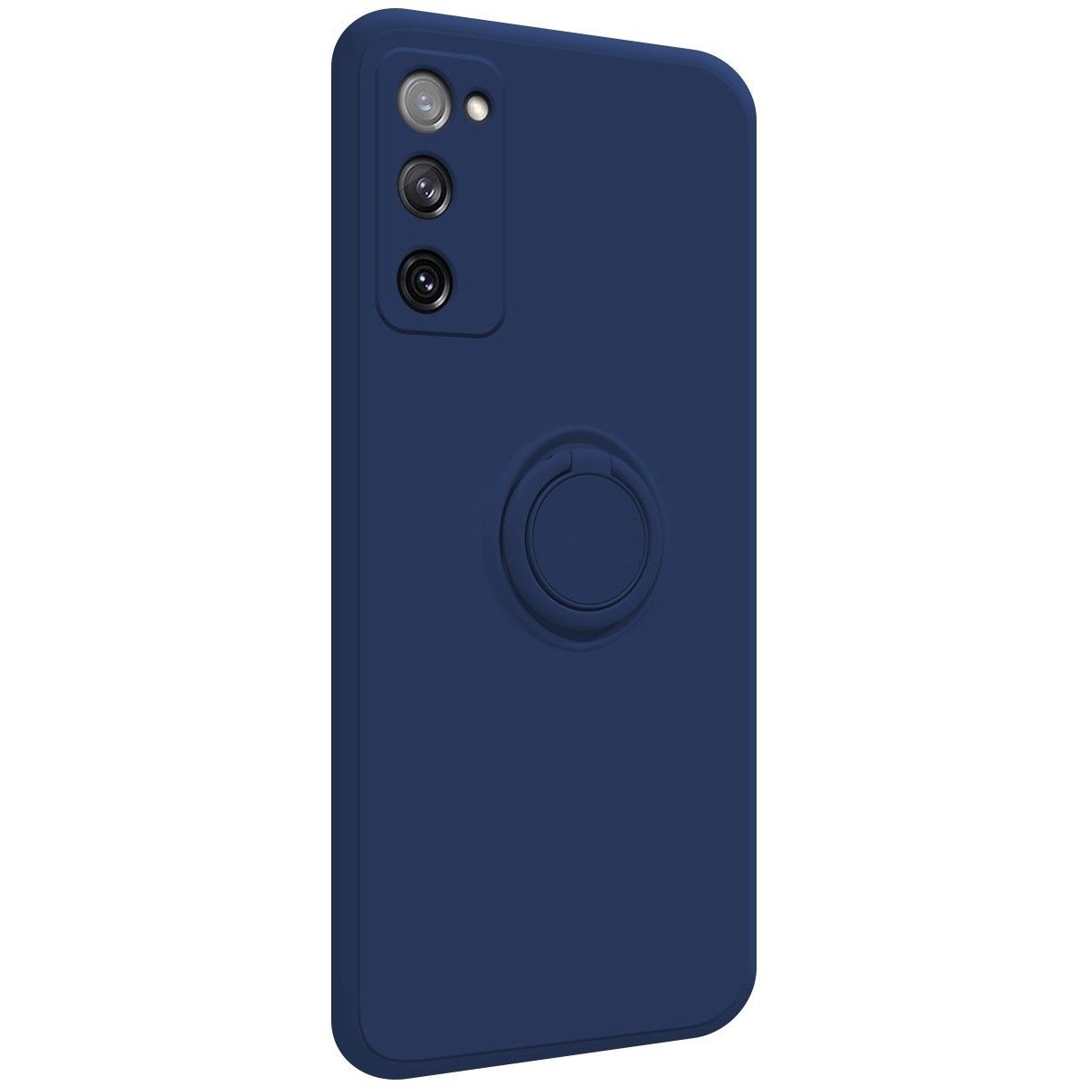 Funda Silicona Líquida Ultra Suave con Anillo para Samsung Galaxy S20 FE color Azul