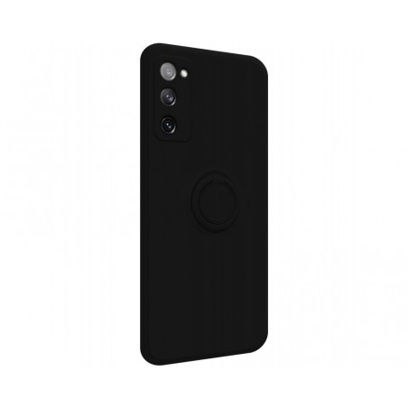 Funda Silicona Líquida Ultra Suave con Anillo para Samsung Galaxy S20 FE color Negra