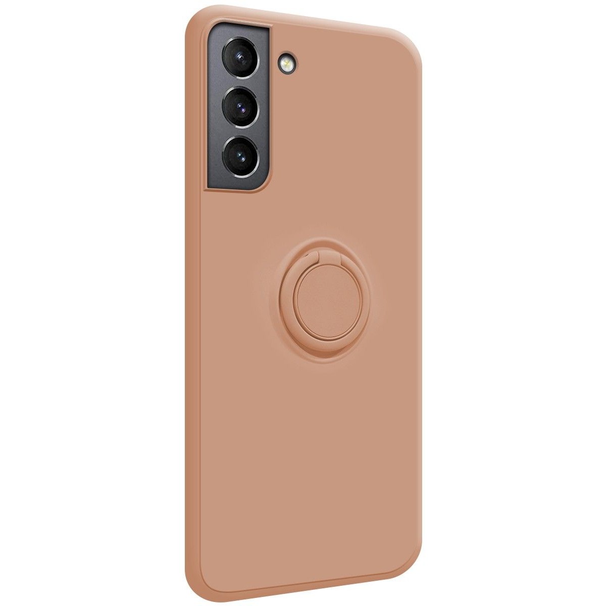 Funda Silicona Líquida Ultra Suave con Anillo para Samsung Galaxy S21 5G color Rosa