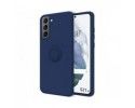 Funda Silicona Líquida Ultra Suave con Anillo para Samsung Galaxy S21 5G color Azul
