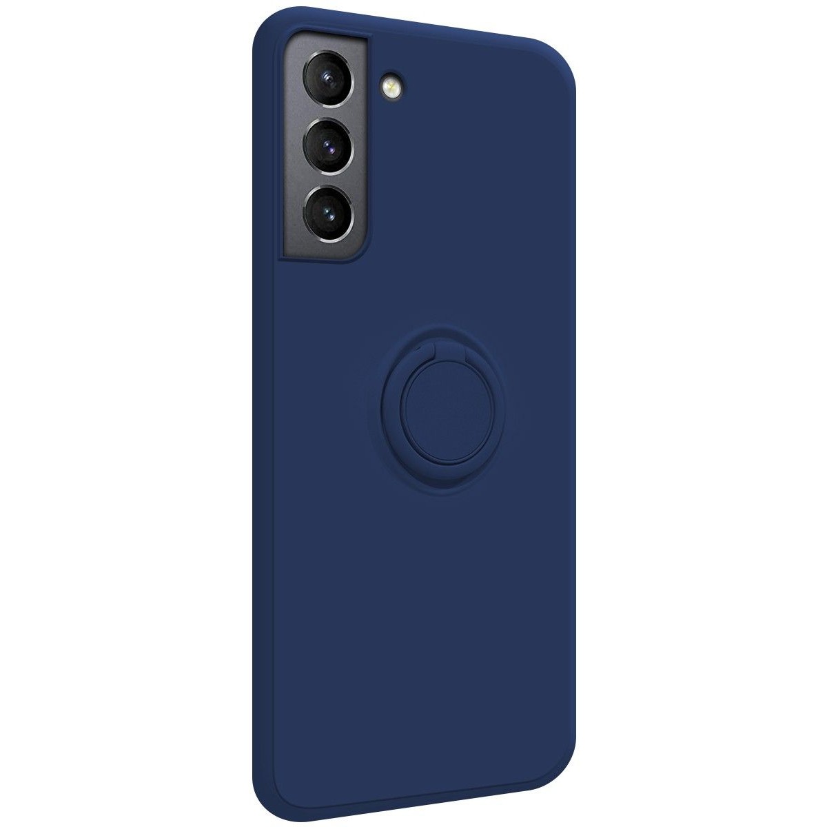 Funda Silicona Líquida Ultra Suave con Anillo para Samsung Galaxy S21 5G color Azul