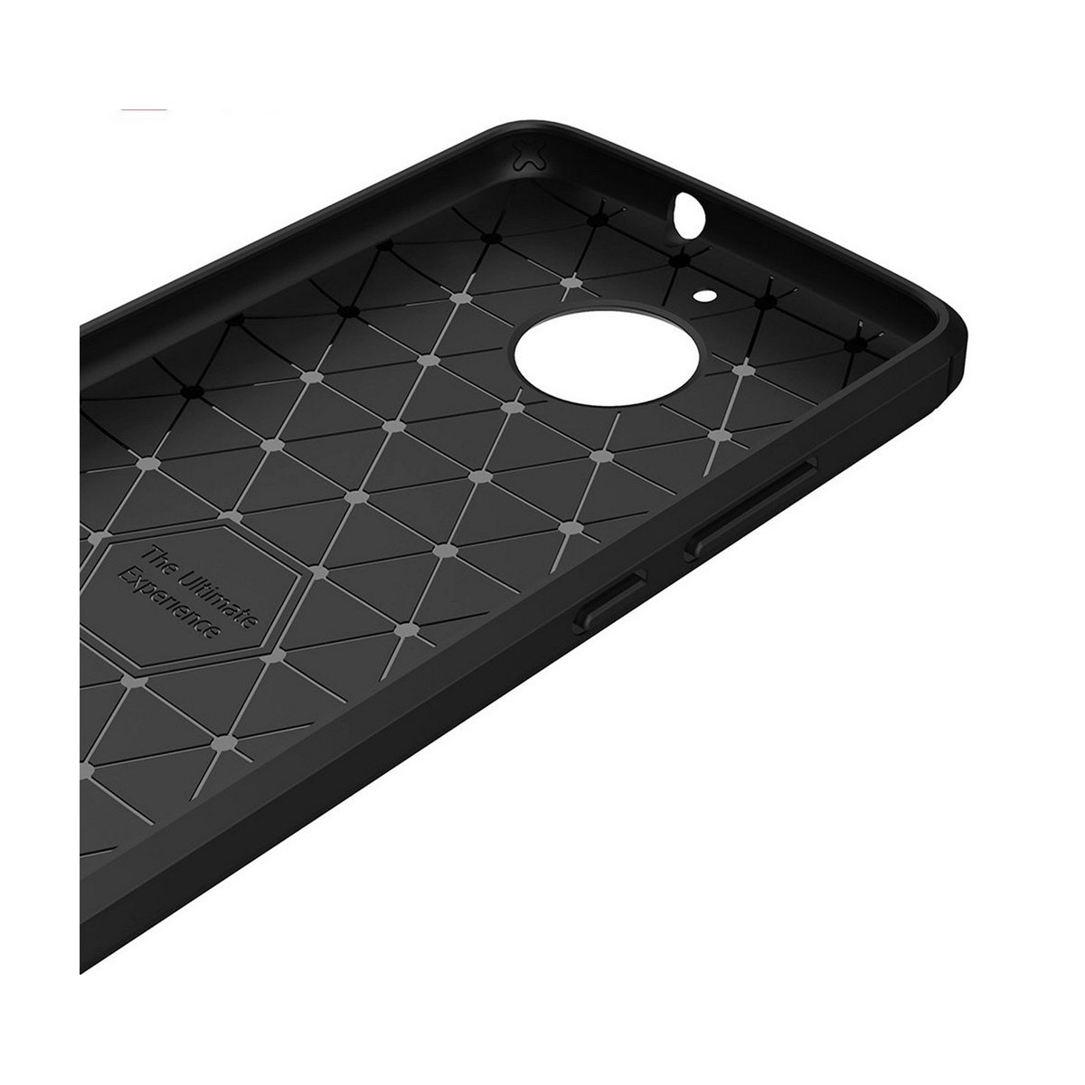 Funda Gel Tpu Tipo Carbon Negra para Motorola Moto E4