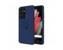 Funda Silicona Líquida Ultra Suave con Anillo para Samsung Galaxy S21 Ultra 5G color Azul