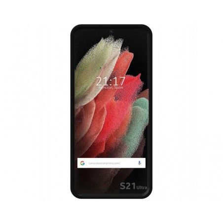 Funda Silicona Líquida Ultra Suave con Anillo para Samsung Galaxy S21 Ultra 5G color Negra