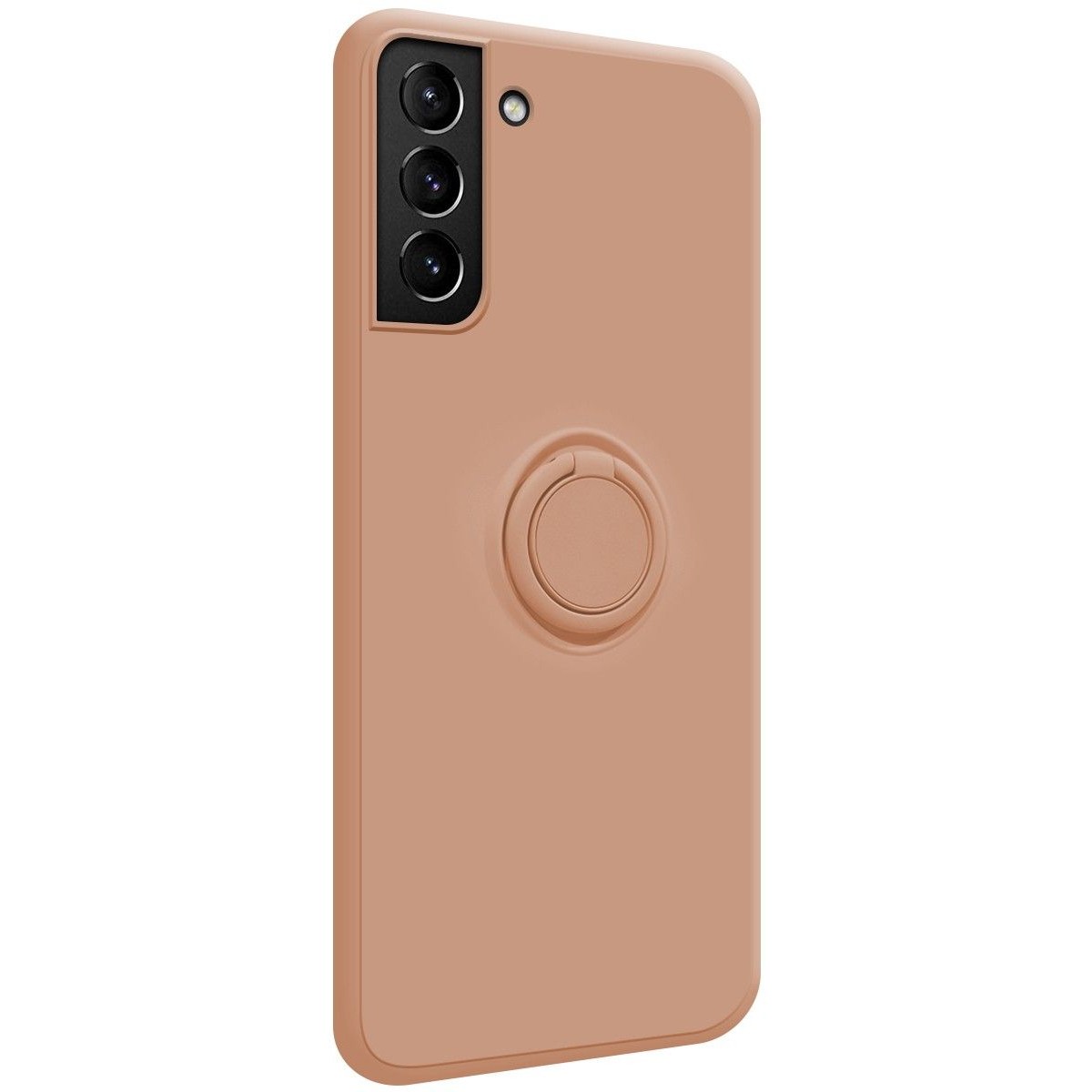 Funda Silicona Líquida Ultra Suave con Anillo para Samsung Galaxy S21+ Plus 5G color Rosa