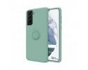 Funda Silicona Líquida Ultra Suave con Anillo para Samsung Galaxy S21+ Plus 5G color Verde