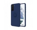 Funda Silicona Líquida Ultra Suave con Anillo para Samsung Galaxy S21+ Plus 5G color Azul