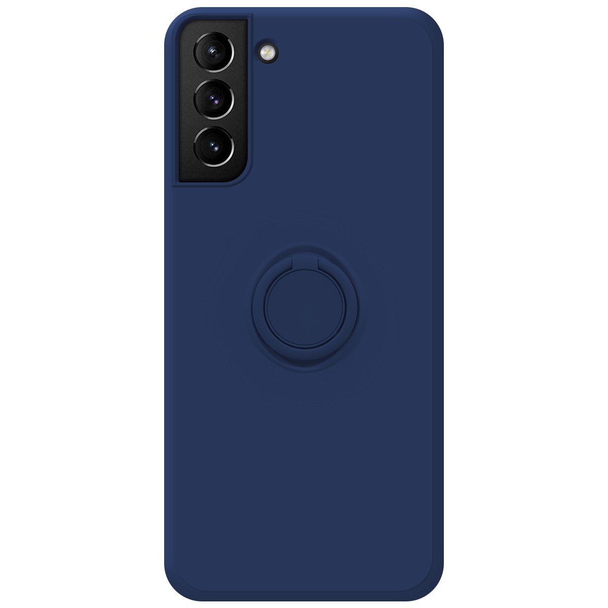 Funda Silicona Líquida Ultra Suave con Anillo para Samsung Galaxy S21+ Plus 5G color Azul