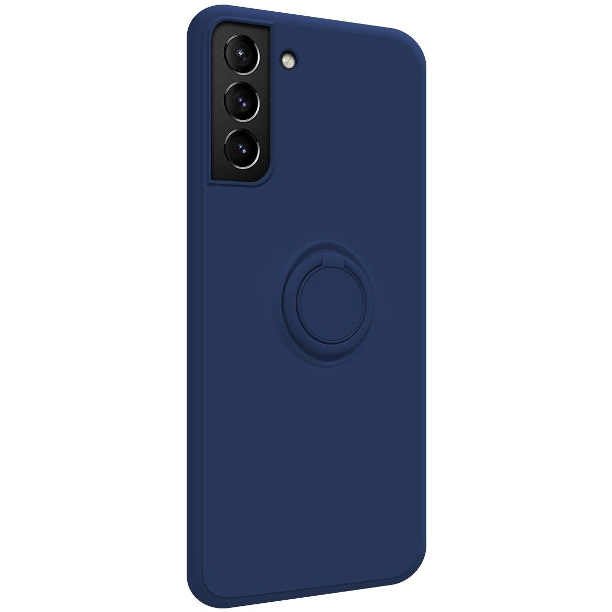 Funda Silicona Líquida Ultra Suave con Anillo para Samsung Galaxy S21+ Plus 5G color Azul