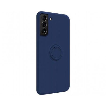 Funda Silicona Líquida Ultra Suave con Anillo para Samsung Galaxy S21+ Plus 5G color Azul