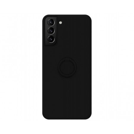 Funda Silicona Líquida Ultra Suave con Anillo para Samsung Galaxy S21+ Plus 5G color Negra