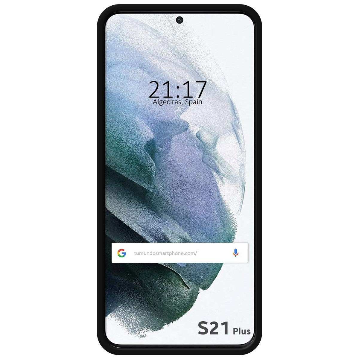 Funda Silicona Líquida Ultra Suave con Anillo para Samsung Galaxy S21+ Plus 5G color Negra