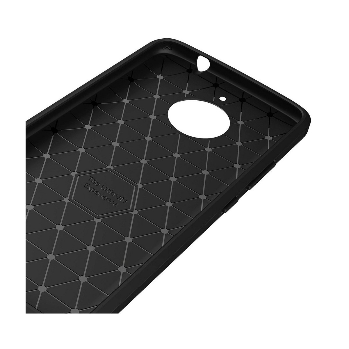 Funda Gel Tpu Tipo Carbon Negra para Motorola Moto E4 Plus