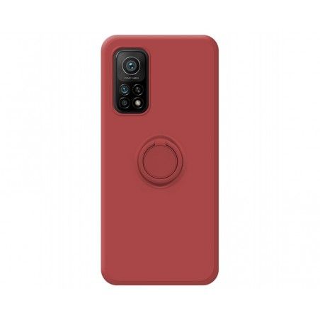 Funda Silicona Líquida Ultra Suave con Anillo para Xiaomi Mi 10T / MI 10T Pro color Rojo Coral