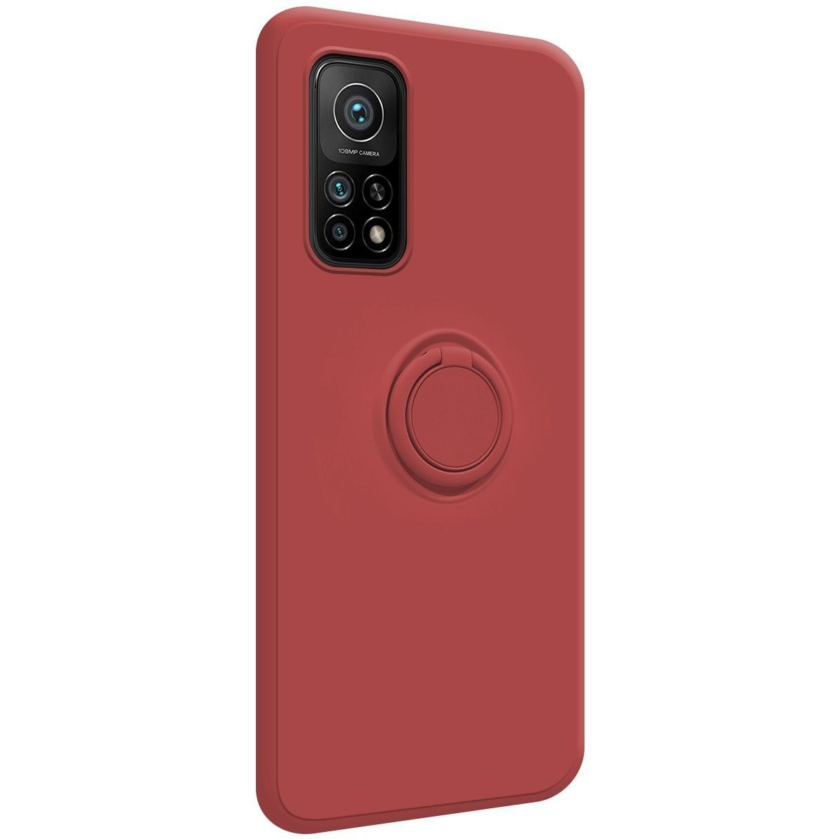 Funda Silicona Líquida Ultra Suave con Anillo para Xiaomi Mi 10T / MI 10T Pro color Rojo Coral