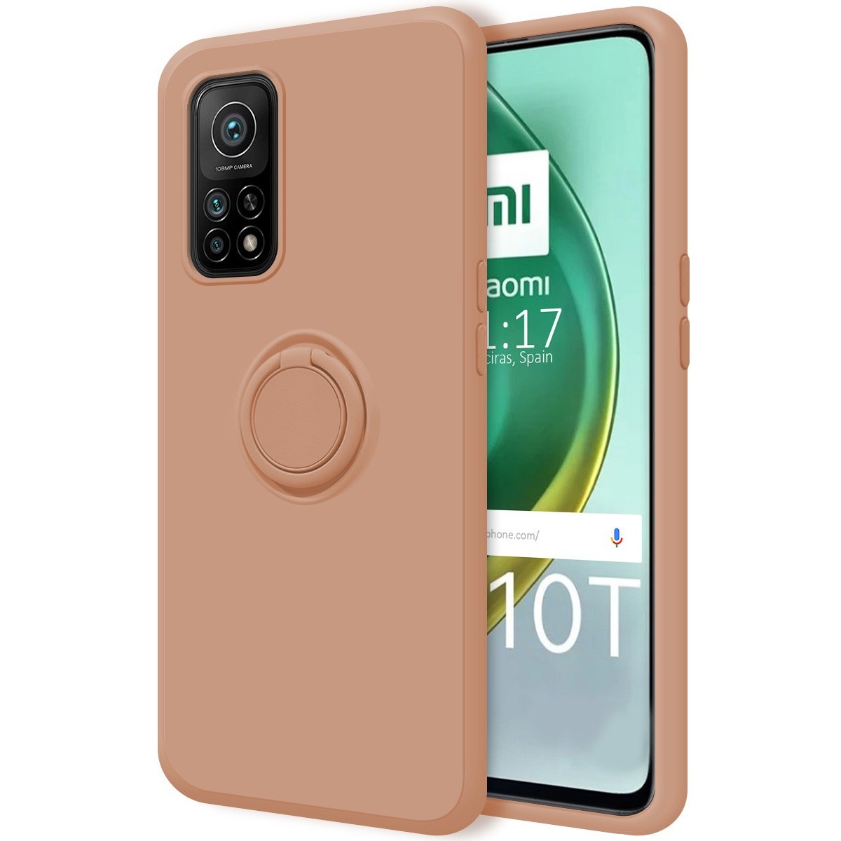 Funda Silicona Líquida Ultra Suave con Anillo para Xiaomi Mi 10T / MI 10T Pro color Rosa