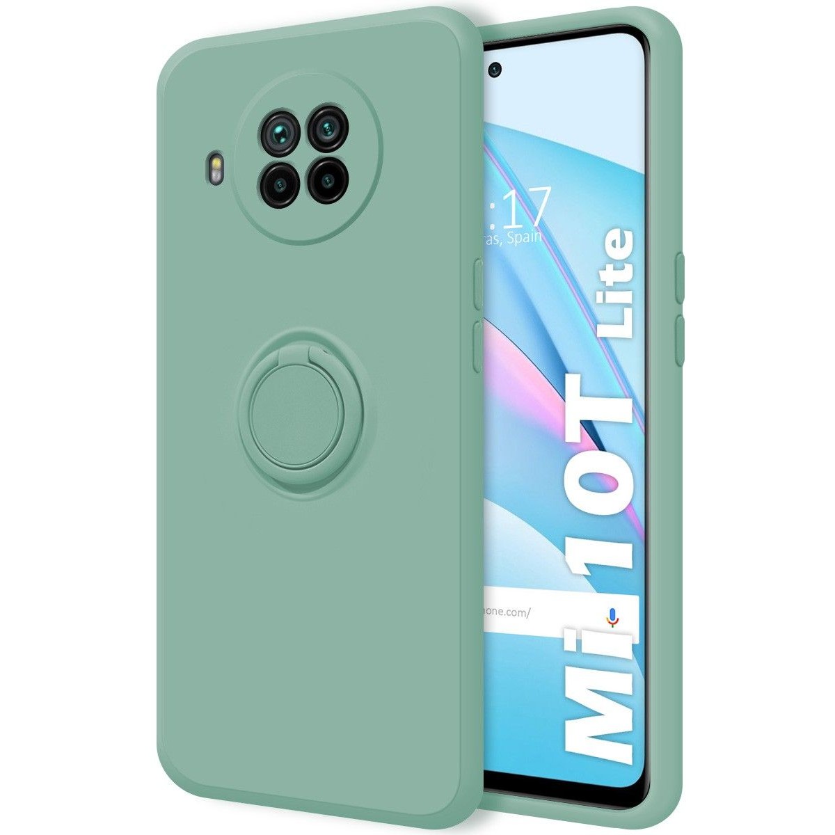 Funda Silicona Líquida Ultra Suave con Anillo para Xiaomi Mi 10T / MI 10T Pro color Verde