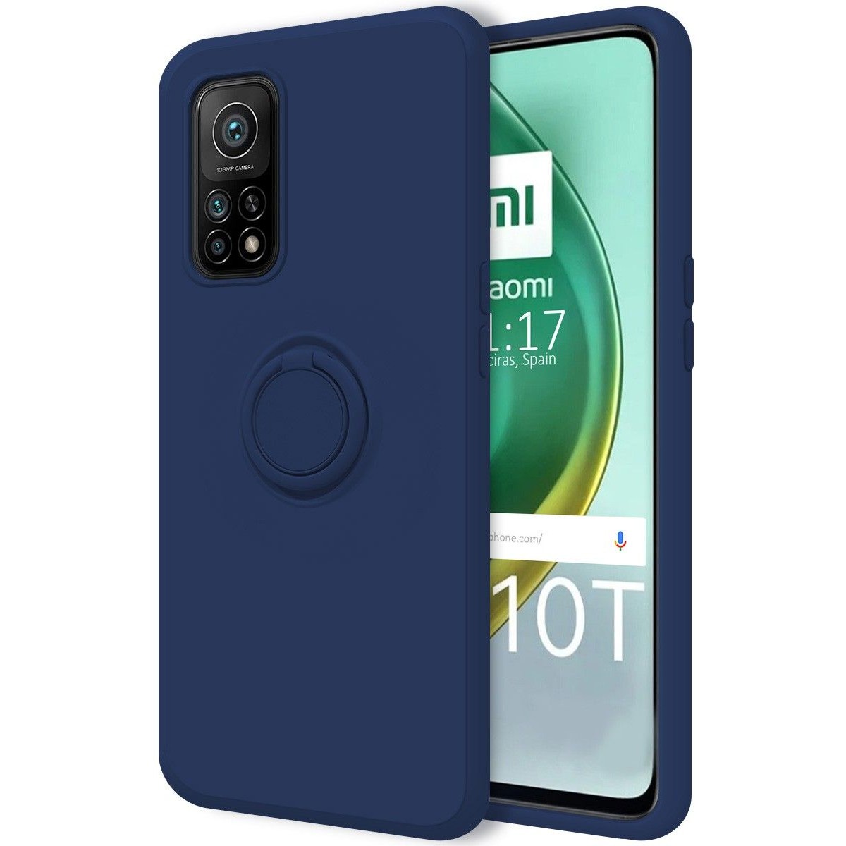Funda Silicona Líquida Ultra Suave con Anillo para Xiaomi Mi 10T / MI 10T Pro color Azul