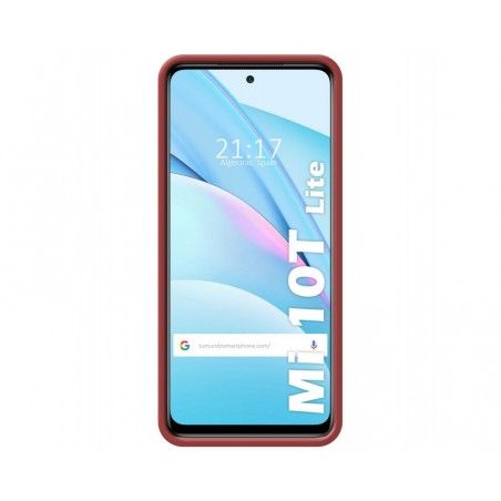 Funda Silicona Líquida Ultra Suave con Anillo para Xiaomi Mi 10T Lite color Rojo Coral