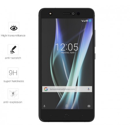 Protector Cristal Templado Frontal Completo Negro para Bq Aquaris X / X Pro Vidrio