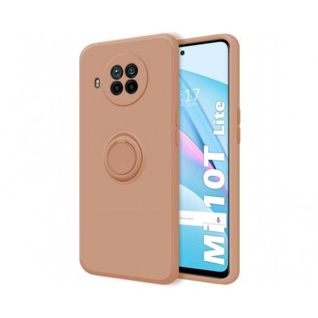 Funda Silicona Líquida Ultra Suave con Anillo para Xiaomi Mi 10T Lite color Rosa