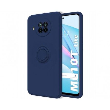 Funda Silicona Líquida Ultra Suave con Anillo para Xiaomi Mi 10T Lite color Azul