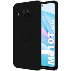 Funda Silicona Líquida Ultra Suave con Anillo para Xiaomi Mi 10T Lite color Negra