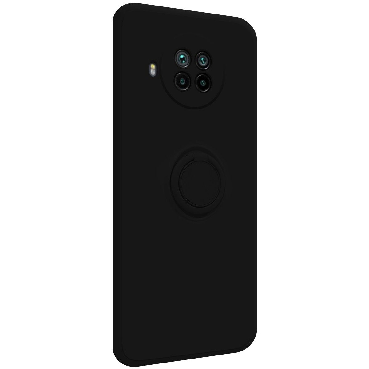 Funda Silicona Líquida Ultra Suave con Anillo para Xiaomi Mi 10T Lite color Negra