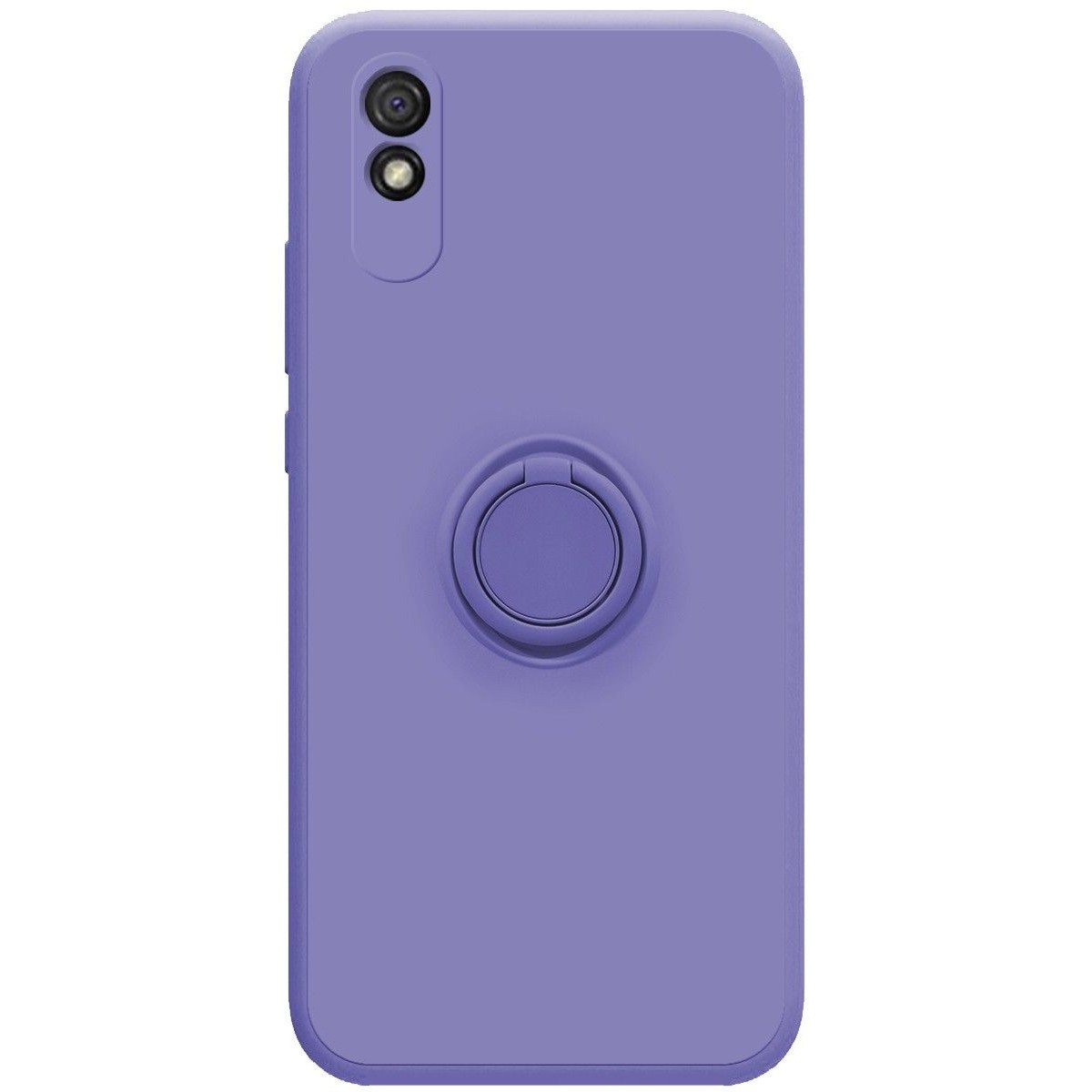 Funda Silicona Líquida Ultra Suave con Anillo para Xiaomi Redmi 9A / 9AT color Morada