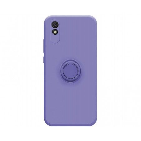 Funda Silicona Líquida Ultra Suave con Anillo para Xiaomi Redmi 9A / 9AT color Morada