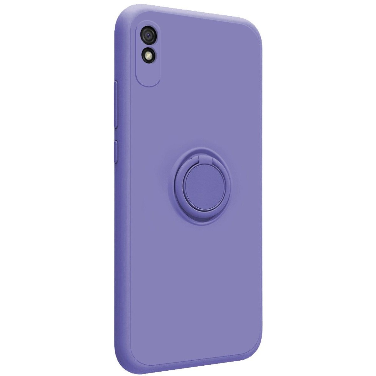 Funda Silicona Líquida Ultra Suave con Anillo para Xiaomi Redmi 9A / 9AT color Morada
