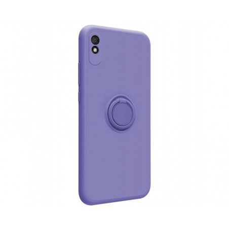Funda Silicona Líquida Ultra Suave con Anillo para Xiaomi Redmi 9A / 9AT color Morada