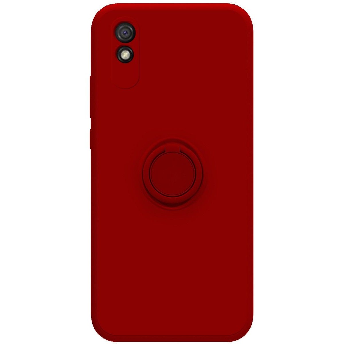 Funda Silicona Líquida Ultra Suave con Anillo para Xiaomi Redmi 9A / 9AT color Roja