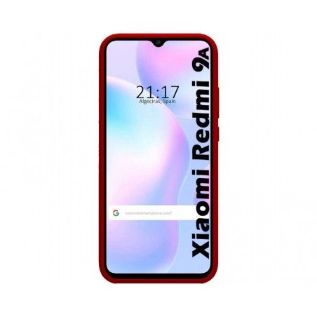 Funda Silicona Líquida Ultra Suave con Anillo para Xiaomi Redmi 9A / 9AT color Roja