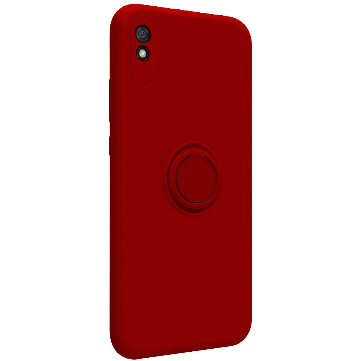 Funda Silicona Líquida Ultra Suave con Anillo para Xiaomi Redmi 9A / 9AT color Roja