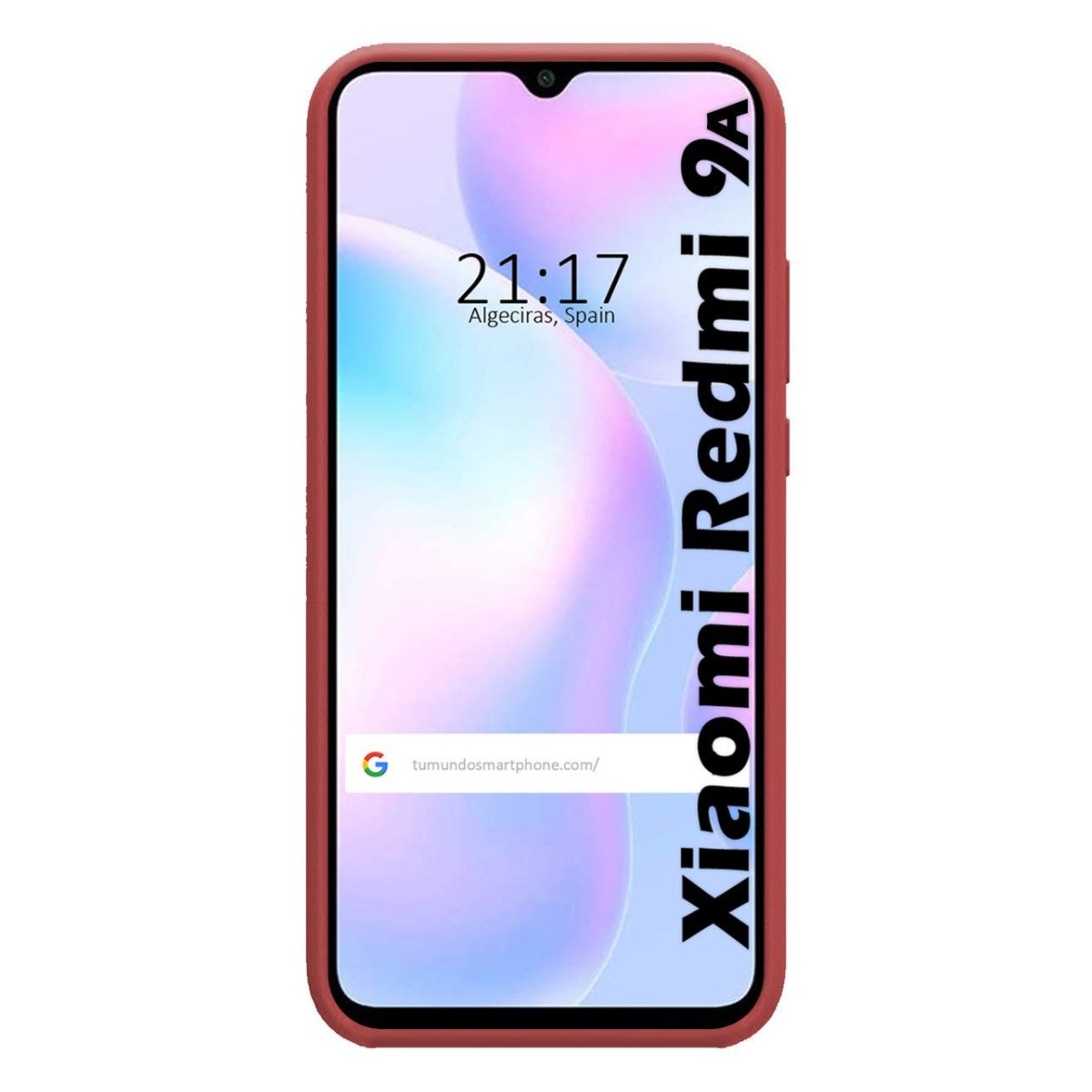 Funda Silicona Líquida Ultra Suave con Anillo para Xiaomi Redmi 9A / 9AT color Rojo Coral