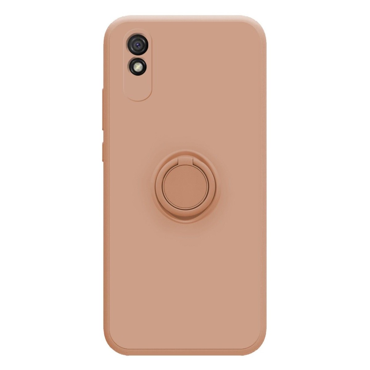 Funda Silicona Líquida Ultra Suave con Anillo para Xiaomi Redmi 9A / 9AT color Rosa