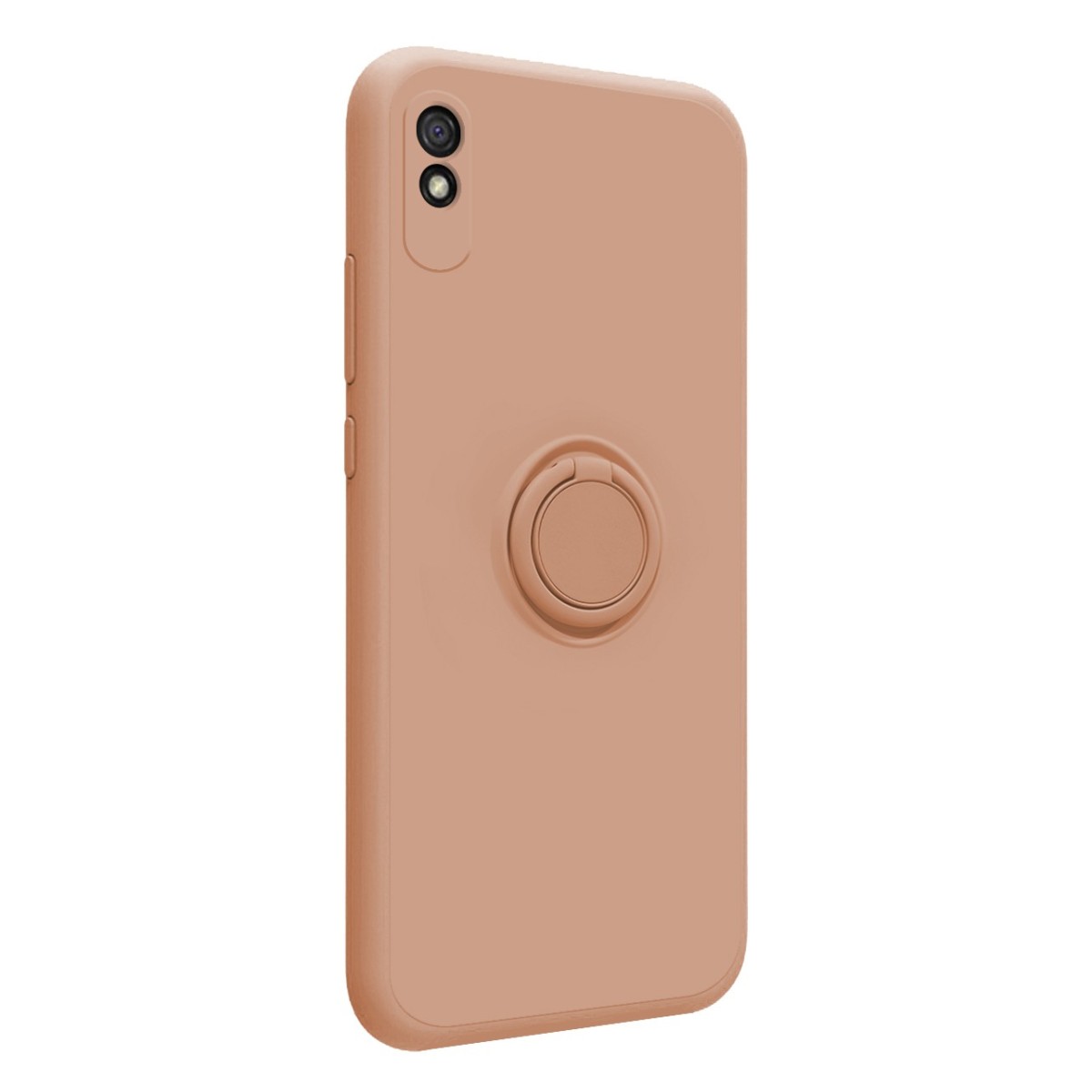 Funda Silicona Líquida Ultra Suave con Anillo para Xiaomi Redmi 9A / 9AT color Rosa