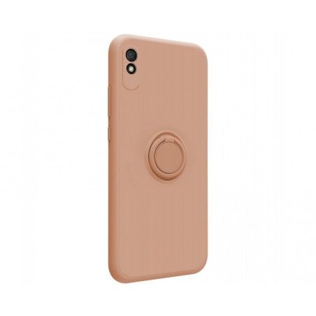 Funda Silicona Líquida Ultra Suave con Anillo para Xiaomi Redmi 9A / 9AT color Rosa