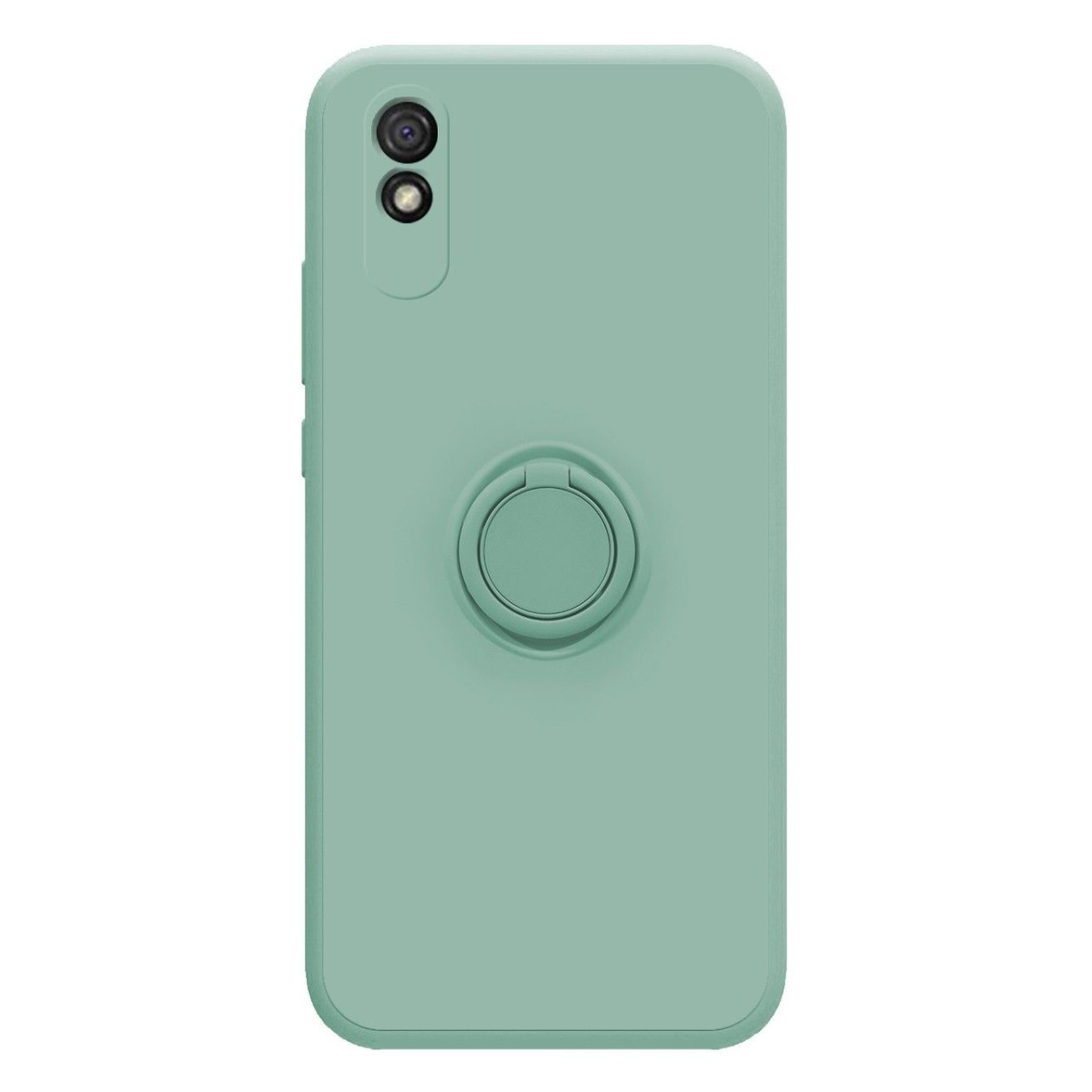 Funda Silicona Líquida Ultra Suave con Anillo para Xiaomi Redmi 9A / 9AT color Verde